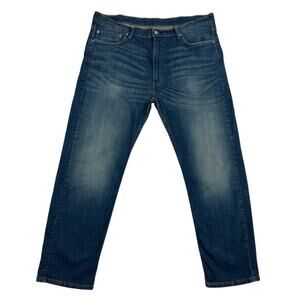Levis 505 Jeans Mens 42X30 Blue Regular Fit Medium Wash Denim Stretch